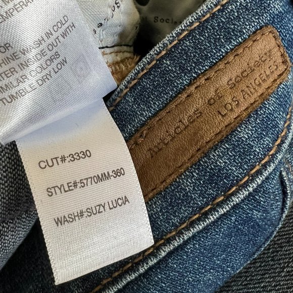 Articles of Society Suzie Lucia Bohemian Step Crop Flare Blue Denim Jeans - Picture 11 of 16